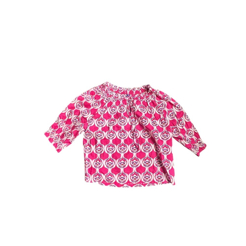 Ro's Garden Havana Pink Geometric Print Blouse Women's Size M